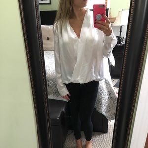White silk blouse